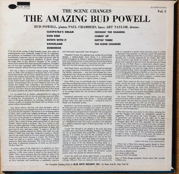 Bud Powell - The Scene Changes, Vol. 5(LP, Album, Mono, RE)