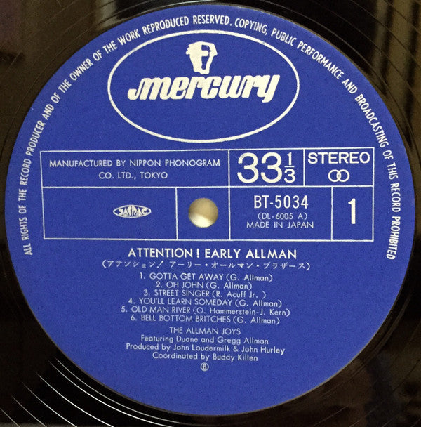 Allman Joys* - Early Allman (LP, Album)