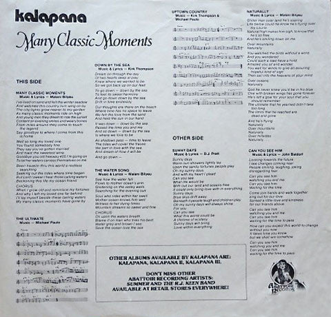 Kalapana - Many Classic Moments (LP, Album)