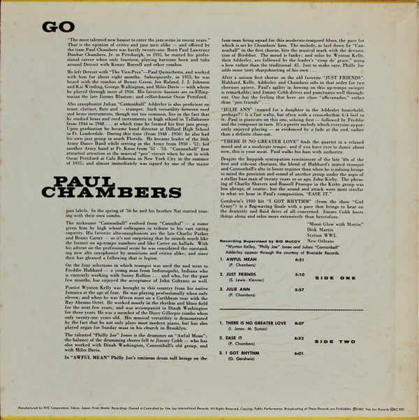 Paul Chambers (3) - Go (LP, Album, RE)