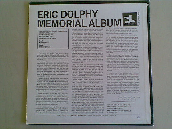 Eric Dolphy - Memorial Album Recorded Live At The Five Spot(LP, Album)