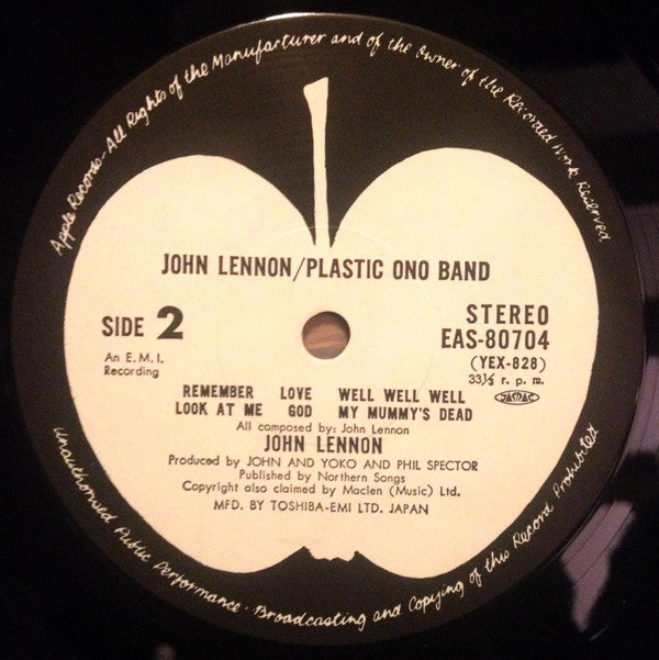 John Lennon - Plastic Ono Band (LP, Album, RE)