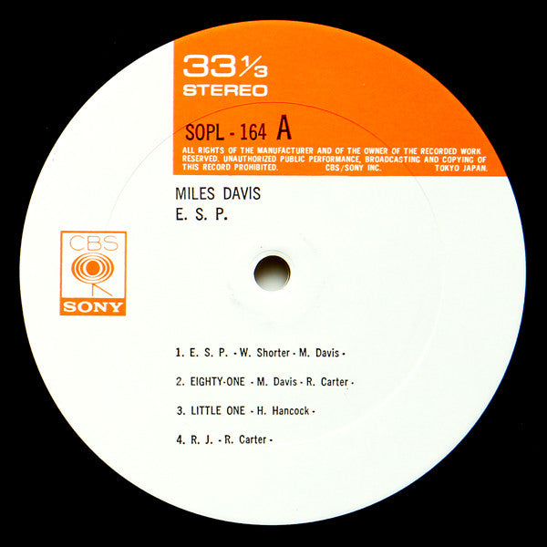 Miles Davis - E.S.P. (LP, Album, RE)