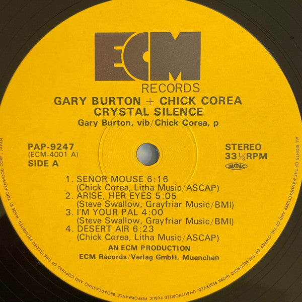 Gary Burton / Chick Corea - Crystal Silence (LP, Album, RE)