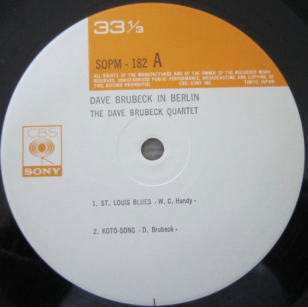 Dave Brubeck - Dave Brubeck In Berlin (LP, Album, Mono, RE)