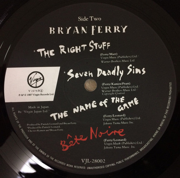 Bryan Ferry - Bête Noire (LP, Album)