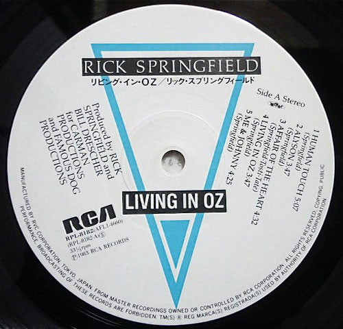 Rick Springfield - Living In Oz (LP, Album)