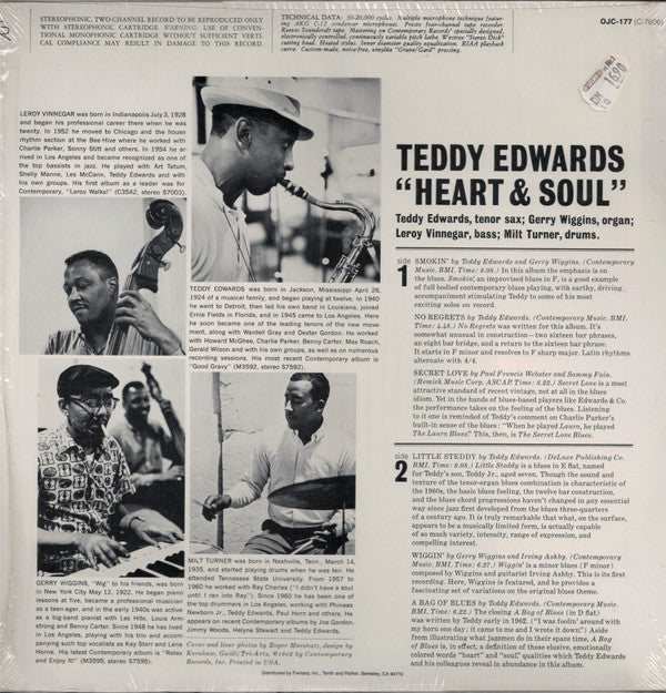 Teddy Edwards - Heart & Soul (LP, Album, RE)