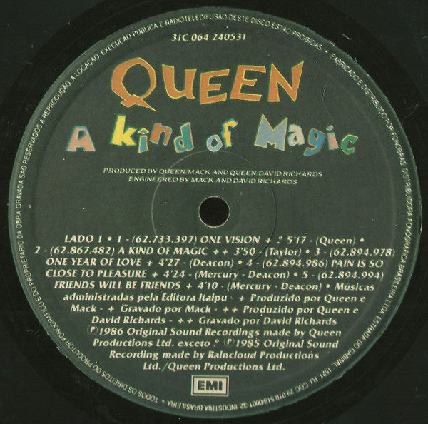 Queen - A Kind Of Magic (LP, Album, Gat)