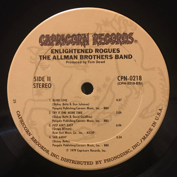 The Allman Brothers Band - Enlightened Rogues (LP, Album, 25 )