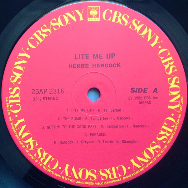 Herbie Hancock = ハービー・ハンコック* - Lite Me Up = ライト・ミー・アップ (LP, Album)