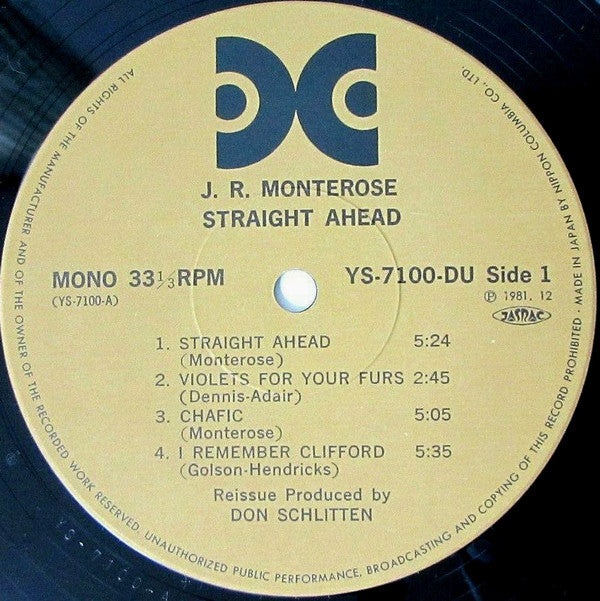 J.R. Monterose - Straight Ahead (LP, Album, Mono, RE, RM)