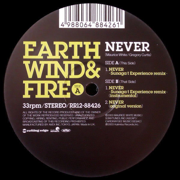 Earth, Wind & Fire - Never (Sunaga T Experience Remix) (12"")