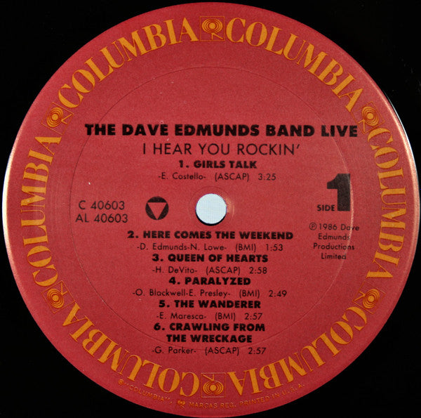 The Dave Edmunds Band Live* - I Hear You Rockin' (LP, Album, Car)