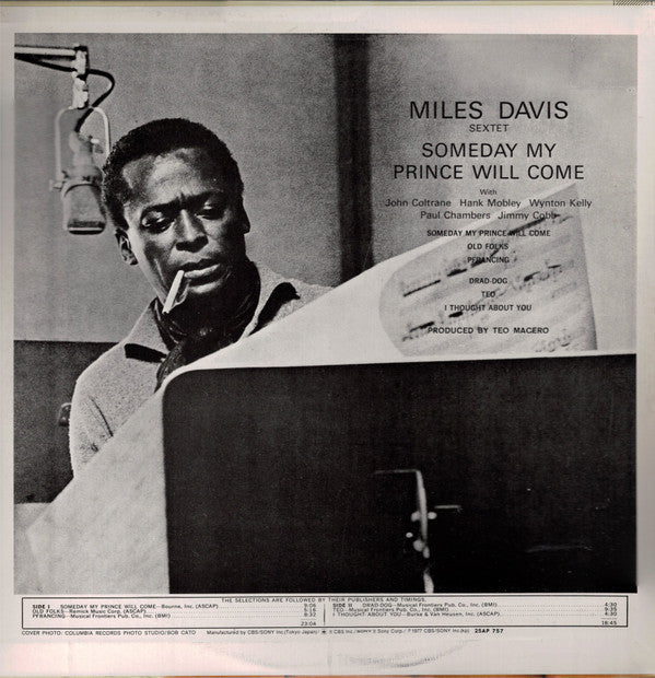 The Miles Davis Sextet - Someday My Prince Will Come (LP, Album, RE)