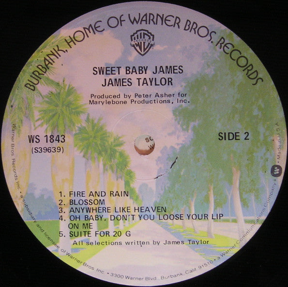 James Taylor (2) - Sweet Baby James (LP, Album, RE, Glo)