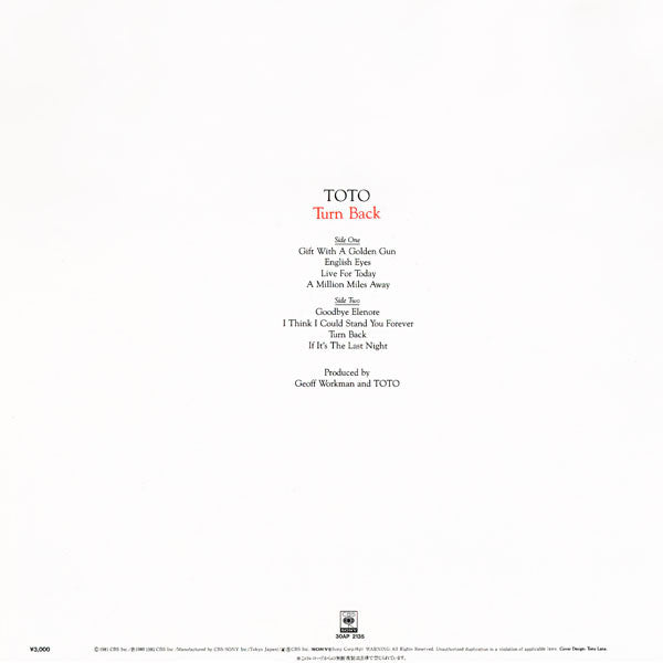 Toto - Turn Back (LP, Album)