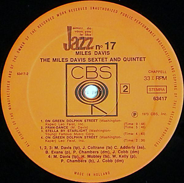 The Miles Davis Sextet - Miles At Newport(LP, Album, RE)