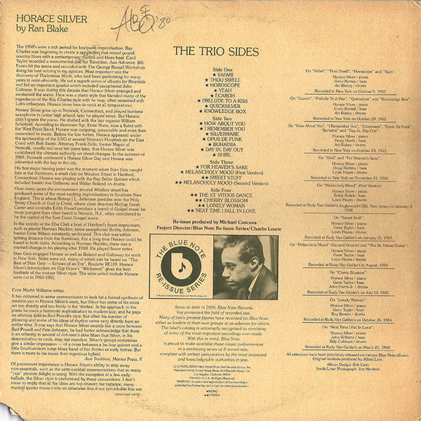 Horace Silver - The Trio Sides (2xLP, Album, Comp, Mono, Gat)