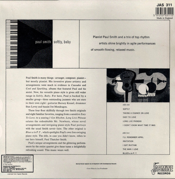 Paul Smith Quartet - Softly, Baby (LP, RE)