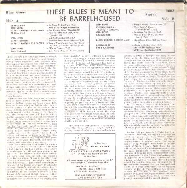 Various - These Blues Is Meant To Be Barrelhoused (LP)