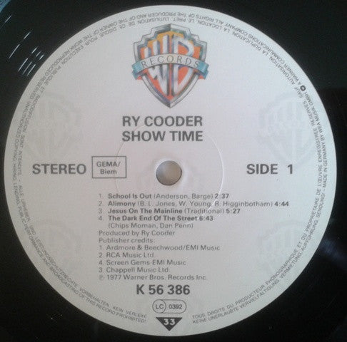 Ry Cooder - Show Time (LP, Album, RE)