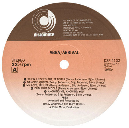 ABBA = アバ* - Arrival = アライバル (LP, Album, RE)