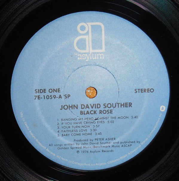John David Souther - Black Rose (LP, Album, SP )
