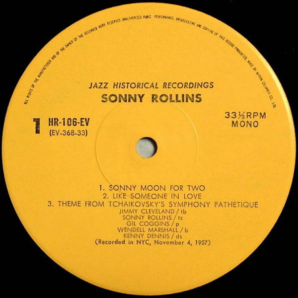 Sonny Rollins Quintet - Sonny Rollins Plays(LP, Album, Mono, RE)