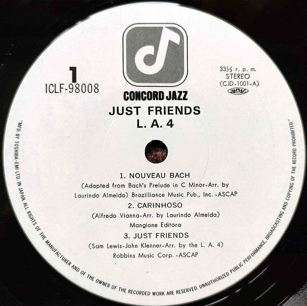 L.A. 4* - Just Friends (LP, Album)