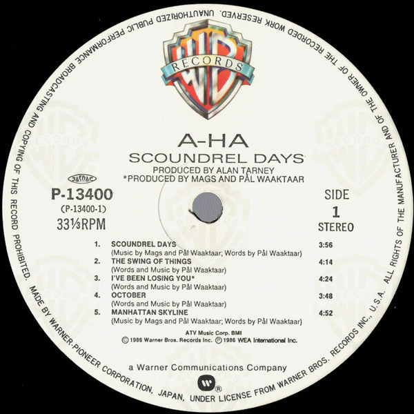 a-ha - Scoundrel Days (LP, Album)