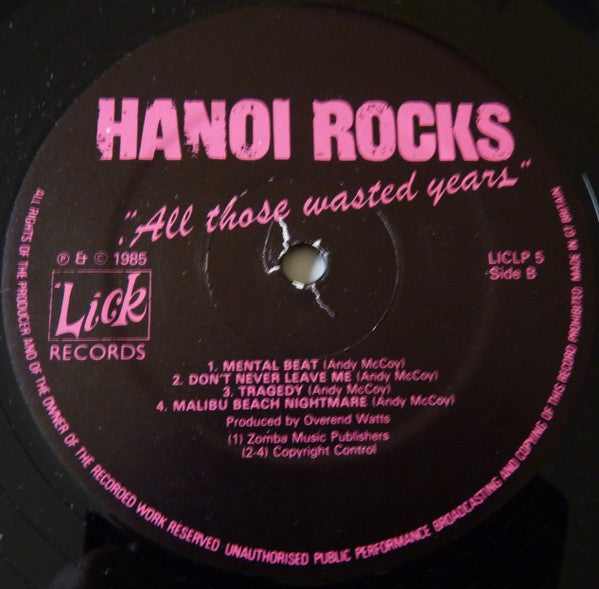 Hanoi Rocks - All Those Wasted Years (2xLP, Album)