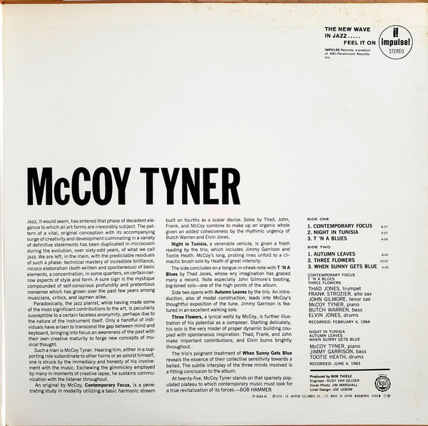 McCoy Tyner - Today And Tomorrow (LP, Album, RE)