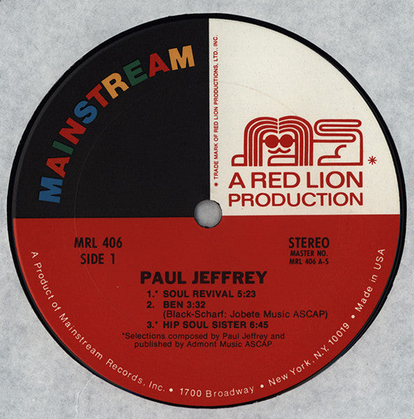 Paul Jeffrey - Paul Jeffrey (LP, Album, Pit)