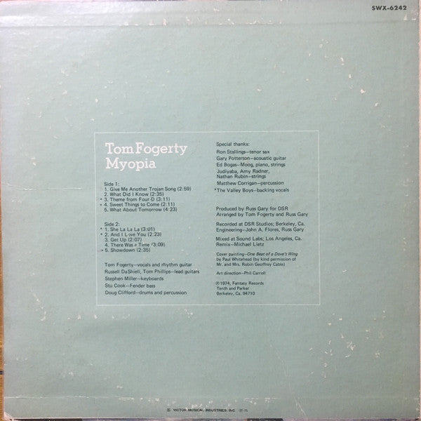 Tom Fogerty - Myopia (LP, Album)