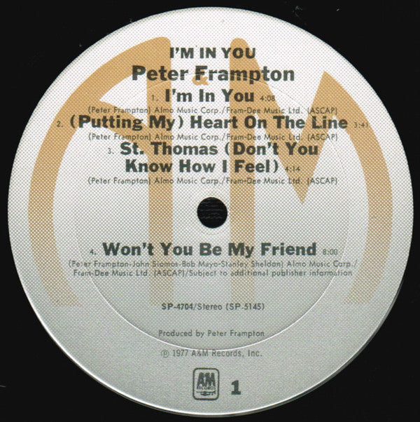 Peter Frampton - I'm In You (LP, Album, Pit)
