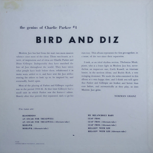 Bird (28) - The Genius Of Charlie Parker(LP, Album, Mono, RE)