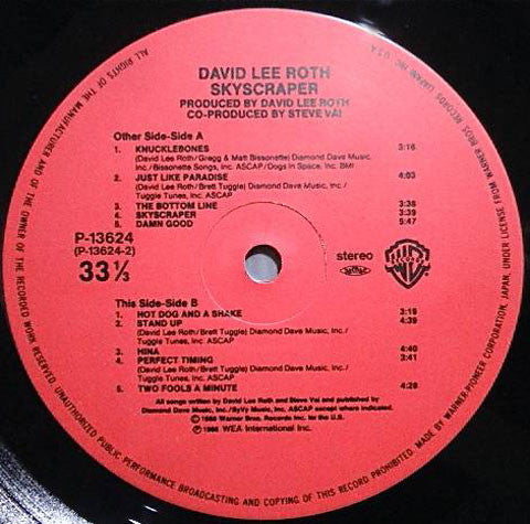 David Lee Roth - Skyscraper (LP, Album)