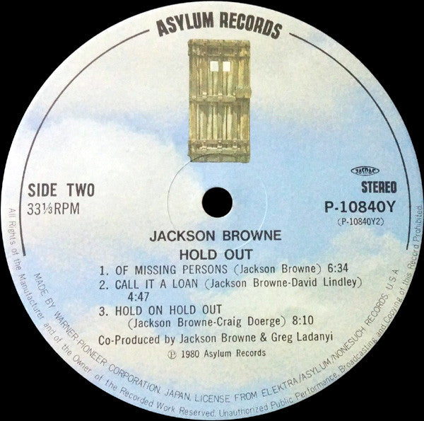 Jackson Browne - Hold Out (LP, Album)