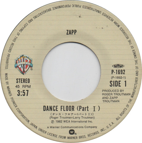 Zapp - Dance Floor (7"", Single)