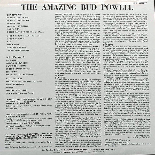 Bud Powell - The Amazing Bud Powell, Volume 2(LP, Album, Mono, RE, RM)