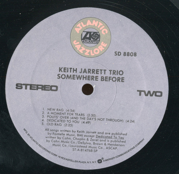 Keith Jarrett Trio - Somewhere Before (LP, Album, RE, SP )