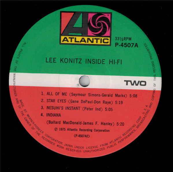 Lee Konitz - Inside Hi-Fi (LP, Album, Mono, RE)