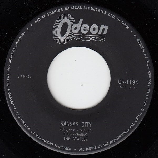 The Beatles - Kansas City / I'll Follow The Sun (7"", Single)