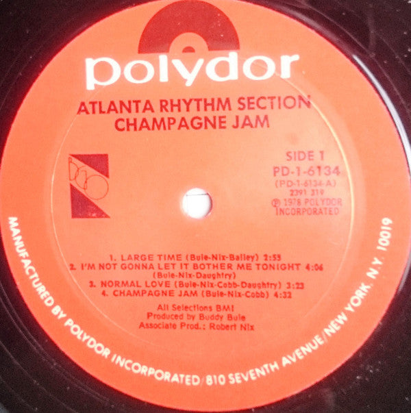 Atlanta Rhythm Section - Champagne Jam (LP, Album, Mon)