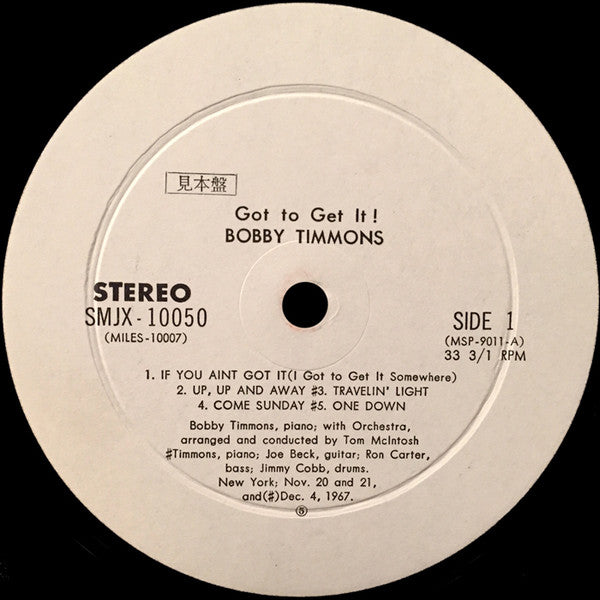 Bobby Timmons - Got To Get It! (LP, Album, Promo)