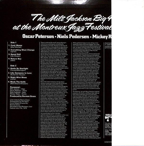 Milt Jackson - The Milt Jackson Big 4 At The Montreux Jazz Festival...