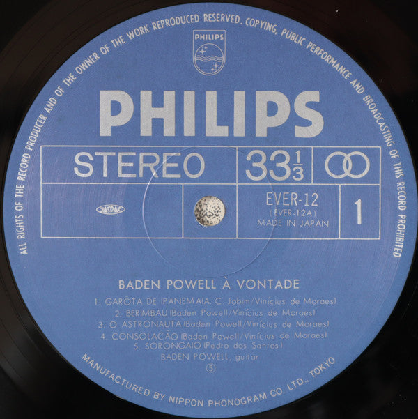 Baden Powell - À Vontade = イパネマの娘 (LP, Album, RE)