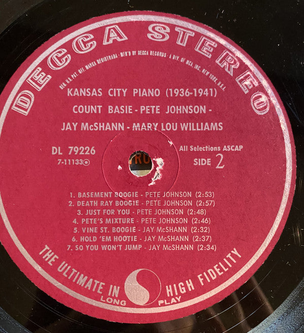 Count Basie - Kansas City Piano (1936-1941)(LP, Comp)