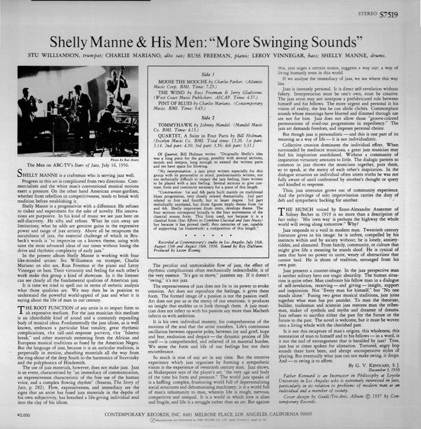 Shelly Manne & His Men - More Swinging Sounds (LP, Album, RE)